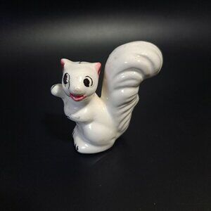 Vintage Ceramic Squirrel Japan Figurine White With Pink inner Ears